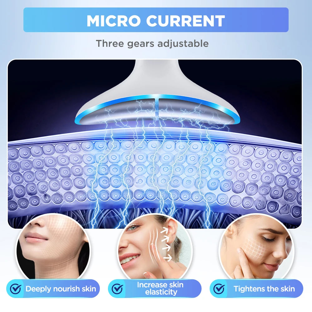 Neck & Face Beauty Device – EMS Vibration & LED Photon Therapy