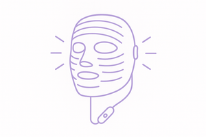 no. light purple and white minimalist drawing for LED Light Therapy